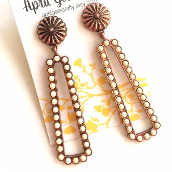 Western Copper Earrings - Picture 2 of 2